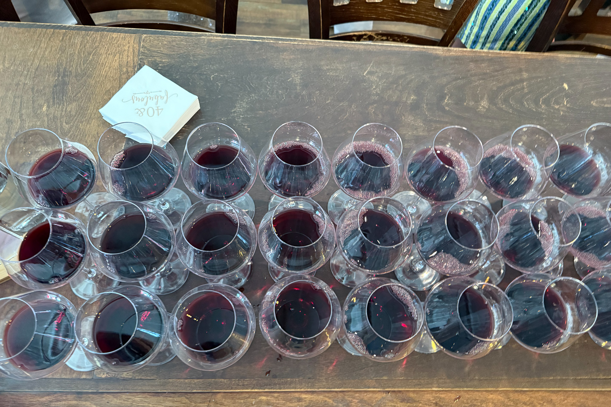 The Wine Bar wine tasting red wine glasses